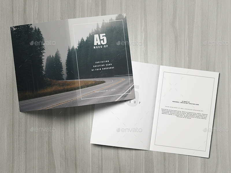 A5 greeting card template psd download